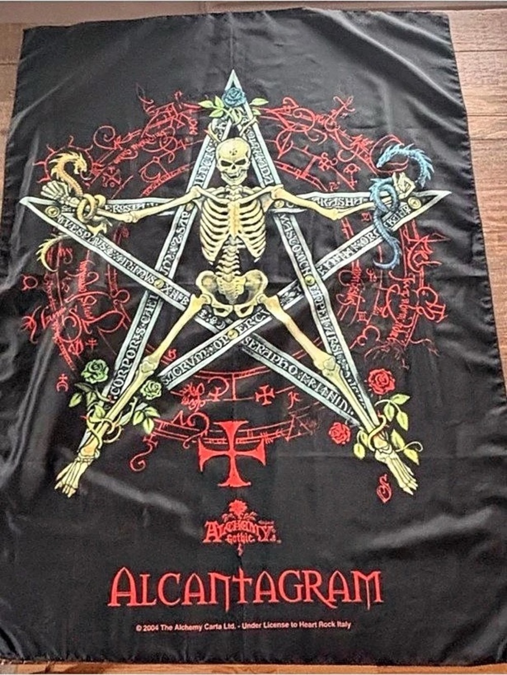 Rare 2004 The Alchemy Carta - Alcantagram Pantagram Gothic Wall Flag